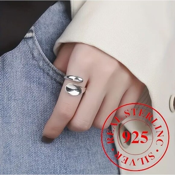 925 Sterling Silver Teardrop Wrap Ring Adjustable VIDEO - Picture 1 of 9